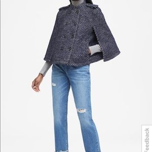Banana Republic Navy Wool Cape Coat